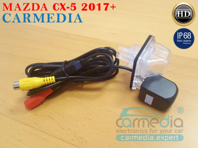 Mazda CX-5 (с 2017 г.в. по настоящее время) CarMedia CM-7245K CCD-sensor Night Vision (ночная съёмка) с линиями разметки (Линза-Стекло широкоугольная) Цветная штатная камера заднего вида вместо плафона подсветки номера
