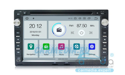 Volkswagen / Skoda / Peugeot (по списку) цвет: черный CARMEDIA MKD-V732b-P6-9 Android 9.0 Штатное головное мультимедийное устройство