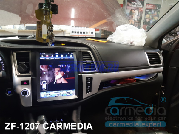 Toyota Highlander 2014+ U50 (поддержка заводской камеры и JBL) CARMEDIA ZF-1207 Tesla-Style Штатное головное мультимедийное устройство
