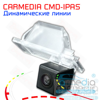  Peugeot 207CC, 301, 308, 407, 408, 508, 3008 Цветная штатная камера заднего вида с динамическими линиями (ночная съемка, линза-стекло) CARMEDIA CMD-IPAS-PEG02
