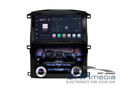 Toyota Land Cruiser 100 (с 2002г.в. по 2008г.в.) любые комплектации CARMEDIA ZF-9001-GE-360-DSP-8-128-LTE Tesla-Style (Android 13, 8x2.0 Ghz, 8Gb Ram, 128Gb ROM, SL4745 FM, TDA 7850, DSP6ch, Bluetooth 5.0, Glonass&gps, AHD, CarPlay, HDMI, вторая зона, 4G 