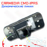  HYUNDAI Santa Fe New (до 2013 г.в.), Azera, Grandeur Цветная штатная камера заднего вида с динамическими линиями (ночная съемка, линза-стекло) CARMEDIA CMD-IPAS-HYN01