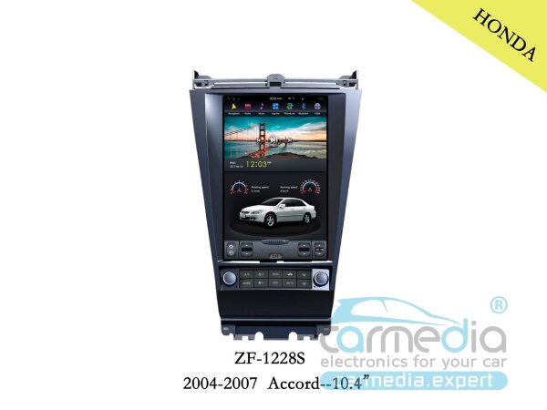 Honda ACCORD 2003-2007 CARMEDIA ZF-1228 Tesla-Style Штатное головное мультимедийное устройство