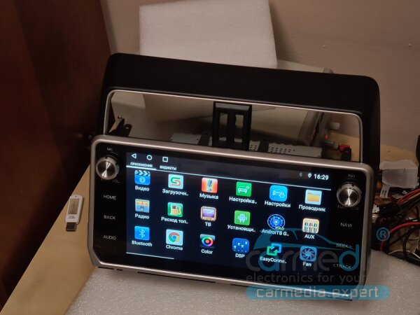 CARMEDIA KR-1104-S10-DSP-4G Головное устройство на Android 10 (UIS7862 8x1,8 Ghz, 4Gb, 64 Gb, TDA7708, TVI/AHD, LTE) для Toyota Land Cruiser Prado 150 (c 2017г.в. по 2022г.в.)