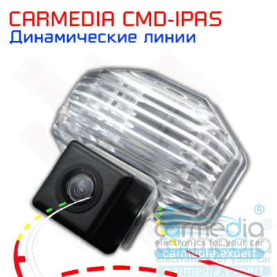  Toyota Corolla E12 2001-2006, Corolla 2006-2011, Auris 2006-2011 Цветная штатная камера заднего вида с динамическими линиями (ночная съемка, линза-стекло) CARMEDIA CMD-IPAS-TYC02