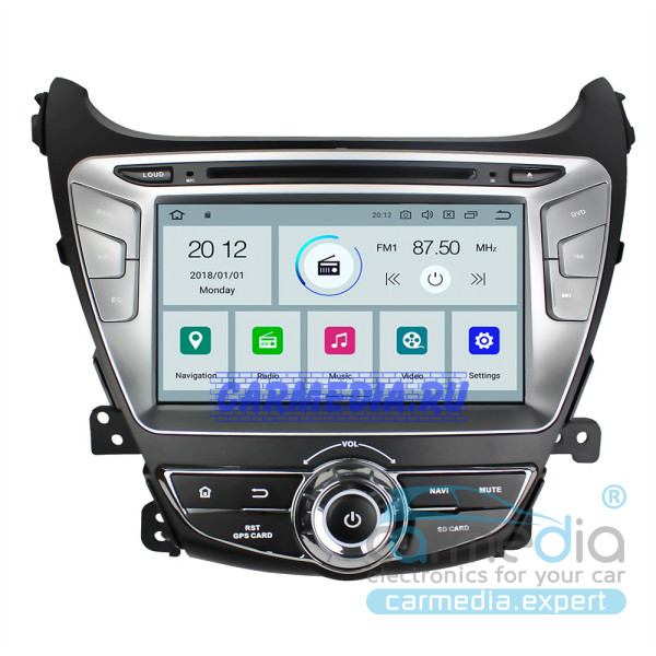 Hyundai ELANTRA 2013+ CARMEDIA KD-8054-P30-9 DSP Android 9.0 Штатное головное мультимедийное устройство