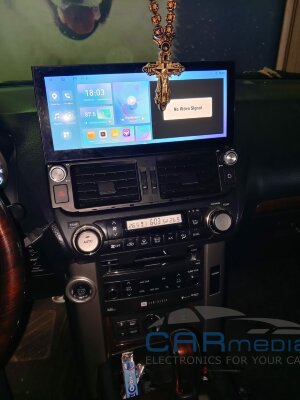 Toyota Land Cruiser Prado 150 (2009г.в. по 2013г.в.) для высоких комплектаций (и с круговым обзором) CARMEDIA ZH-T1209-ver.8-256 (TS10 8x2,3 Ghz, 8Gb Ram, 256Gb ROM, IPS LCD, Wi-Fi, Bluetooth,  external microphone, 4G встроен, DSP) Штатное головное мульти