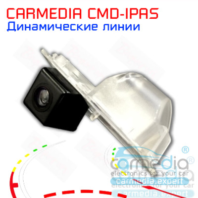  Chevrolet Aveo (с 2012 г.в.), Trail Blaser, Cruze hatch, Cadillac SRX, Opel Mokka Цветная штатная камера заднего вида с динамическими линиями (ночная съемка, линза-стекло) CARMEDIA CMD-IPAS-OPL03