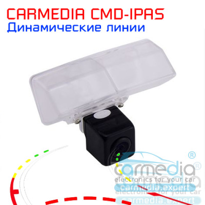 Toyota RAV4 (с 2013 г.в.), Prius, Matrix, Venza Цветная штатная камера заднего вида с динамическими линиями (ночная съемка, линза-стекло) CARMEDIA CMD-IPAS-TYPRI01