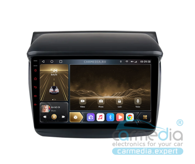  Mitsubishi Pajero Sport 2007-2013 / L200 2007-2015 (без поддержки бортового компьютера, переставляется в нижний бардачок) CARMEDIA OL-9635-K7 (UIS7862 8x1,8 Ghz, 6Gb Ram, 128Gb ROM, DSP, 4G, AHD) Штатное головное мультимедийное устройство на OS Android 1