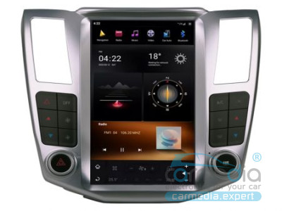 Lexus RX (с 2004г.в. по 2008г.в.) рамка серебро CARMEDIA ZF-1278S-Q6-DSP-6-128-LTE Tesla-Style (Android 11.0, 8x2.0 Ghz, 8Gb Ram, 128Gb ROM, SL4745 FM, TDA 7850, DSP6ch, Bluetooth 5.0, Glonass&gps, AHD, CarPlay, HDMI, вторая зона, 4G встроен, 1080p camera