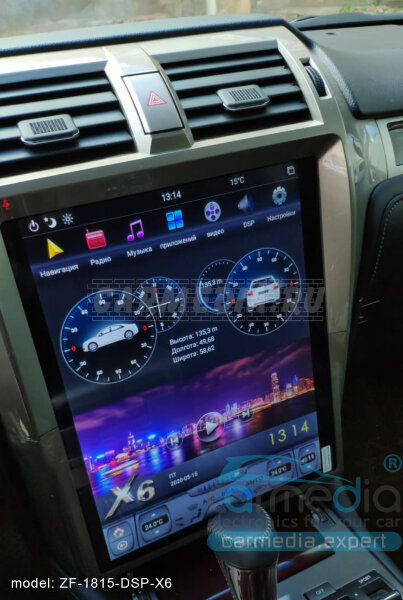 Lexus GX 460 2014-2017 (фото проводки обязательно) CARMEDIA ZF-1815-DSP-X6 Tesla-Style (RK PX6 6x2.0 Ghz, 4Gb Ram, 32 Gb ROM, DSP) Штатное головное мультимедийное устройство