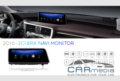 Lexus RX (с 2016г.в. по 2019г.в.) для замены родного монитора 8" CARMEDIA BNR-16RXQ (Android 11.0, Qualcomm 6125, 8Gb Ram, 128Gb ROM, 4G встроен, CARPLAY) Штатное головное мультимедийное устройство на OS Android 11