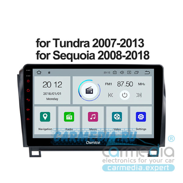  Toyota Tundra 2007-2013 (поддерживает штатный усилитель) CARMEDIA OL-1688-P5-9 DSP Штатное головное мультимедийное устройство на OS Android 9.0