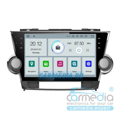 Toyota Highlander 2007-2013 U40 CARMEDIA KD-1037-P6-9 DSP Android 9.0 Штатное головное мультимедийное устройство