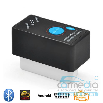 Модуль CARMEDIA OBD2BT NEW mini Bluetooth v1.5 (с кнопкой включения + индикаторы)