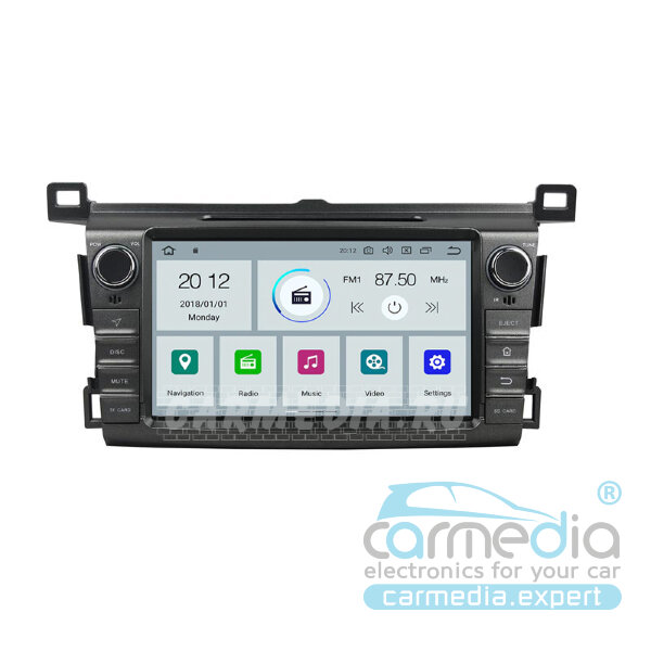 Toyota RAV4 2013+ (поддержка кругового обзора и отдельно заводской камеры заднего вида) CARMEDIA KD-8017-P6-9 DSP Android 9.0 Штатное головное мультимедийное устройство