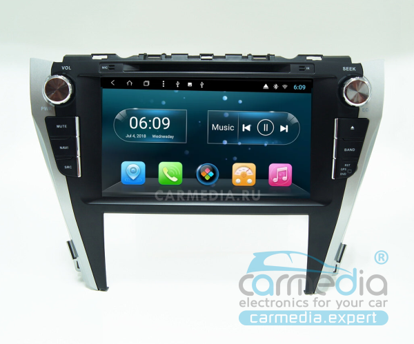 Toyota Camry 11.2014+ (V55) поддержка усилителя JBL и всех заводских настроек CARMEDIA KR-9005-S9-DSP-4G Android 9.0 Штатное головное мультимедийное устройство