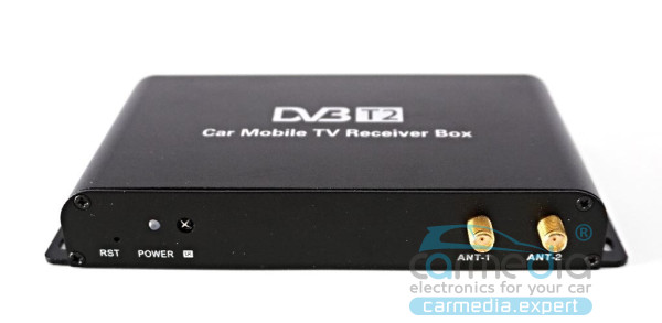CARMEDIA DTV-204RU Цифровой автомобильный ТВ тюнер (4 чипсета) DVB-T2 4 Антенны (цифровой DVB-T2 ресивер)