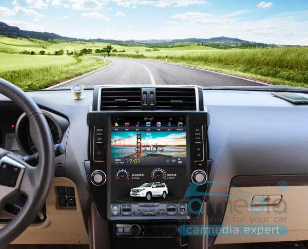 Toyota Land Cruiser Prado 150 2013-2016 (без кругового обзора) CARMEDIA ZF-1215 Tesla-Style Штатное головное мультимедийное устройство